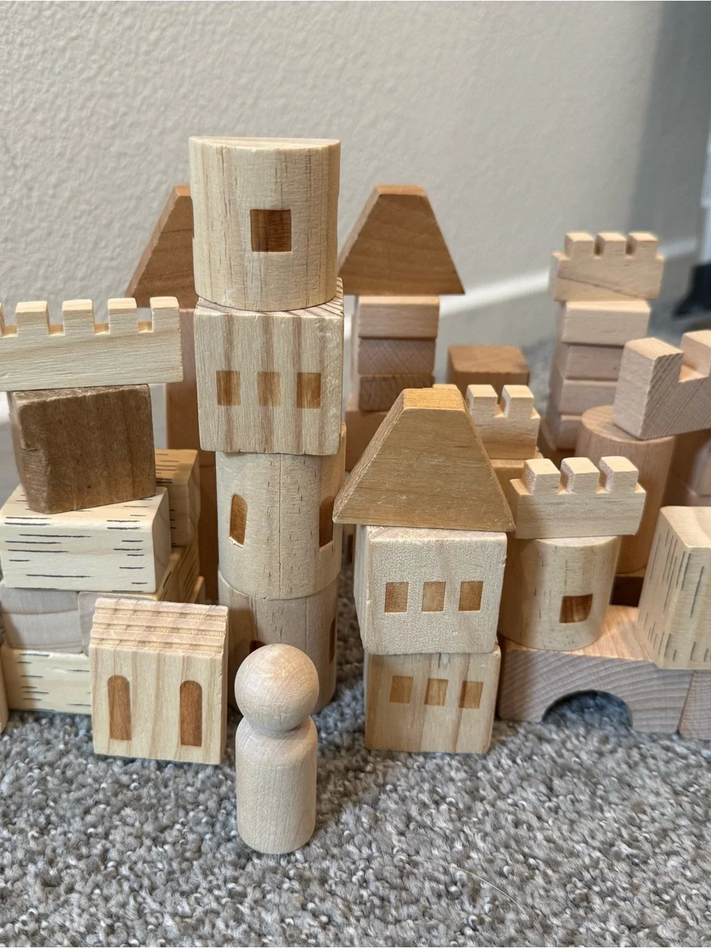 Natural Wooden Building Blocks Playset - Neutral